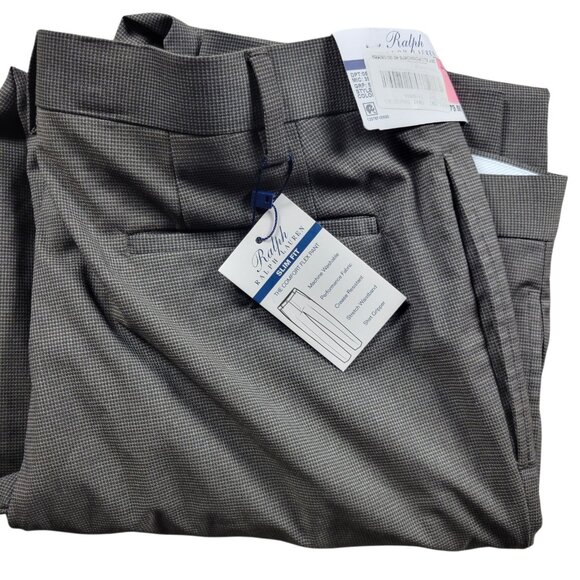 Ralph by Ralph Lauren Dress Pants Mens 40x30 Gray Beige Flat Front Poly Blend - Picture 1 of 7